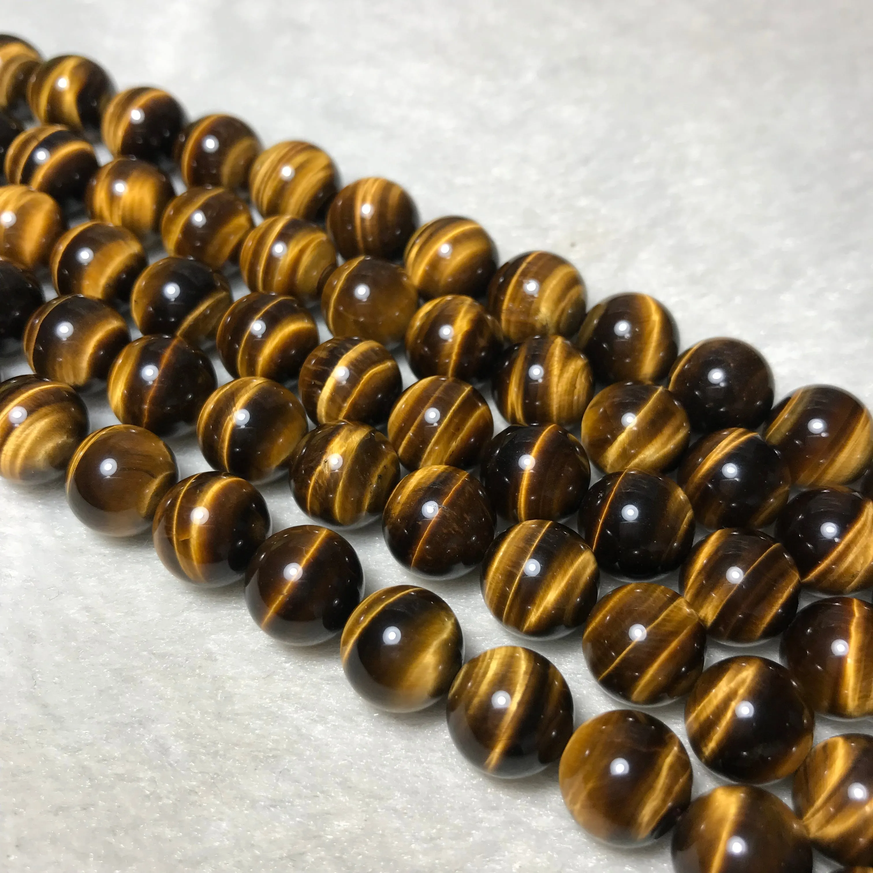 Top Grade 6-14mm Brown Tiger Eye Round Bead Strands for DIY Jewelry Project