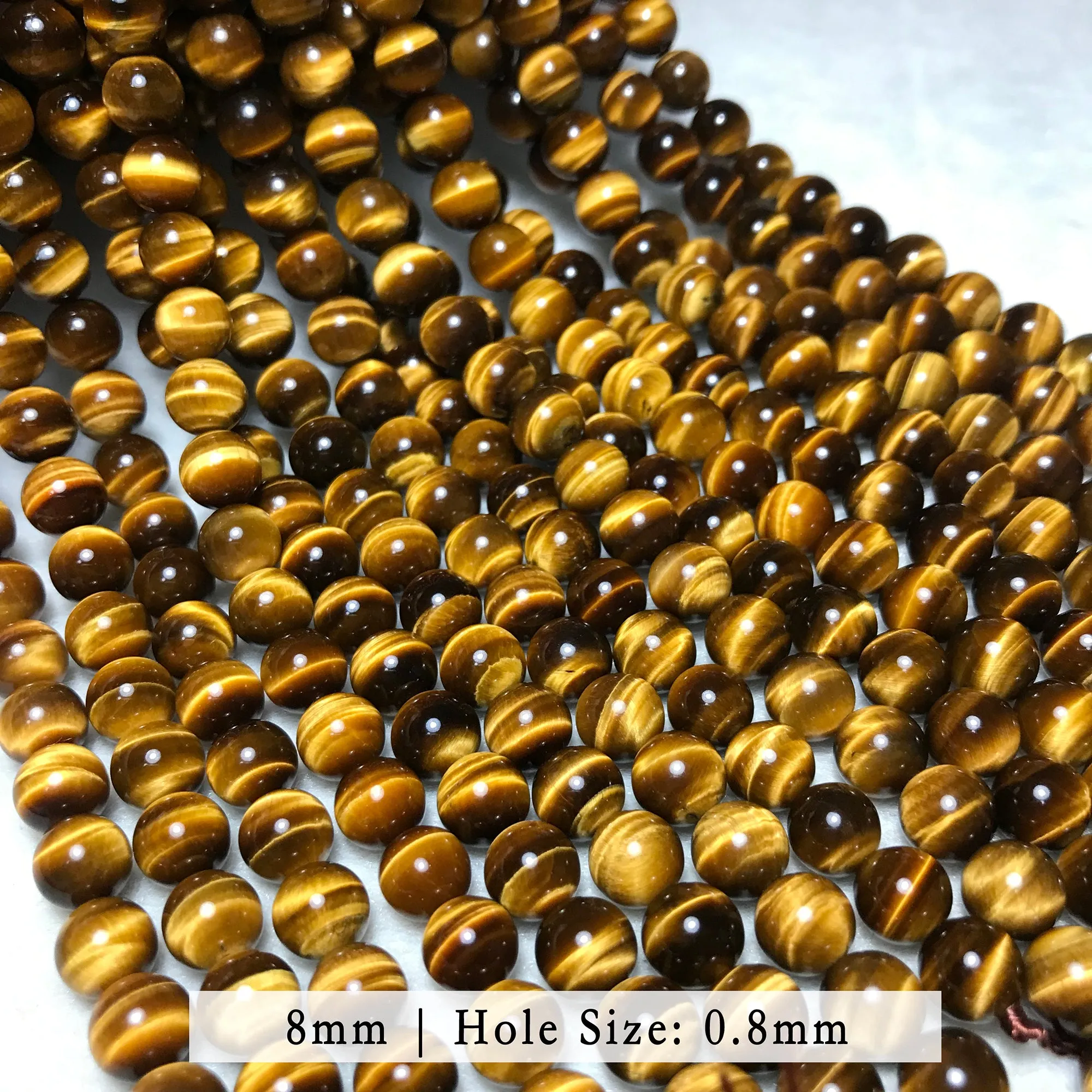 Top Grade 6-14mm Brown Tiger Eye Round Bead Strands for DIY Jewelry Project