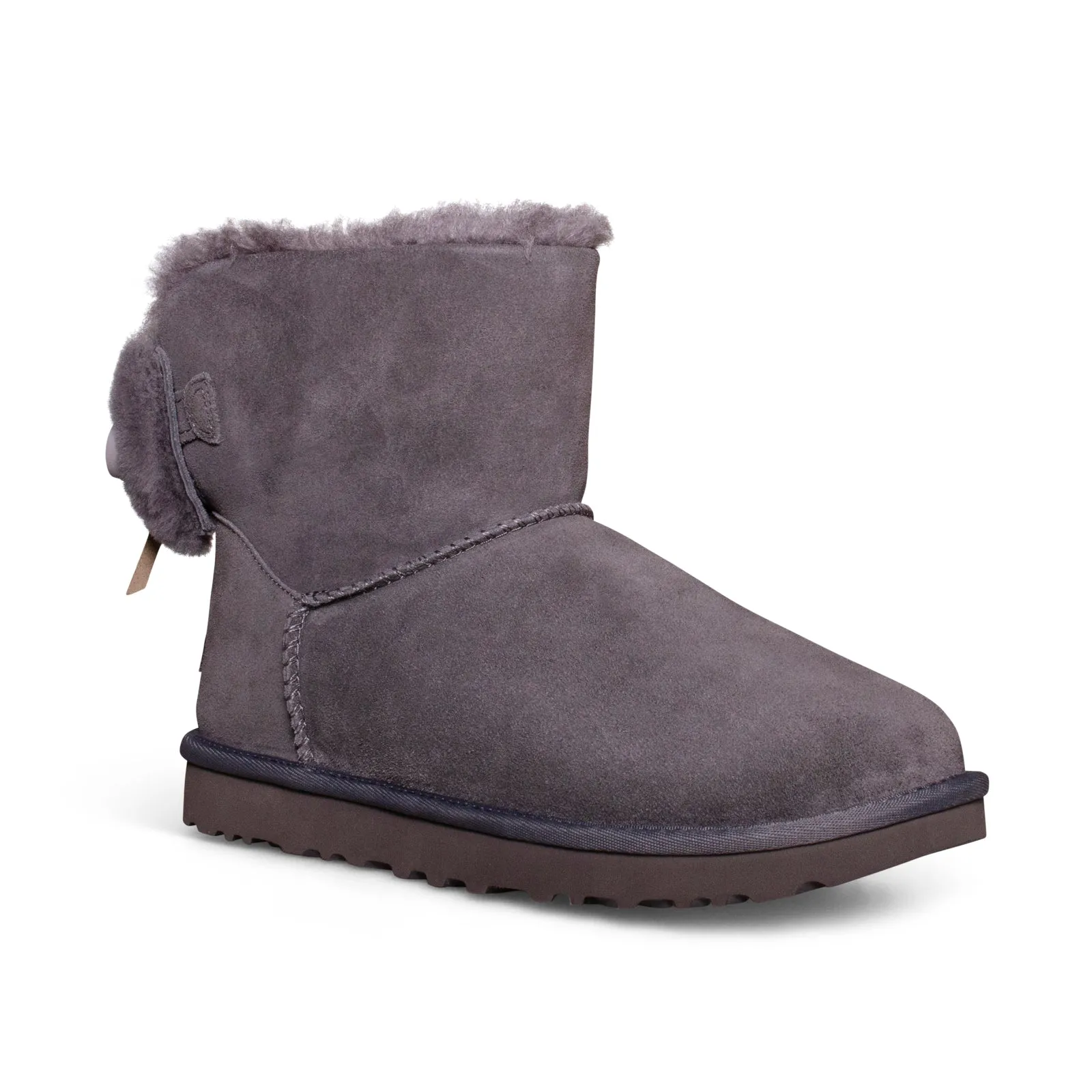 UGG Classic Double Bow Mini Charcoal Boots - Women's