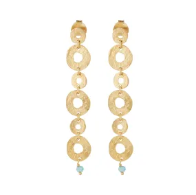 Vama | Aegis Earrings | Metal-Sterling Silver | Stone-Aqua Chalcedony | Finish-Matt