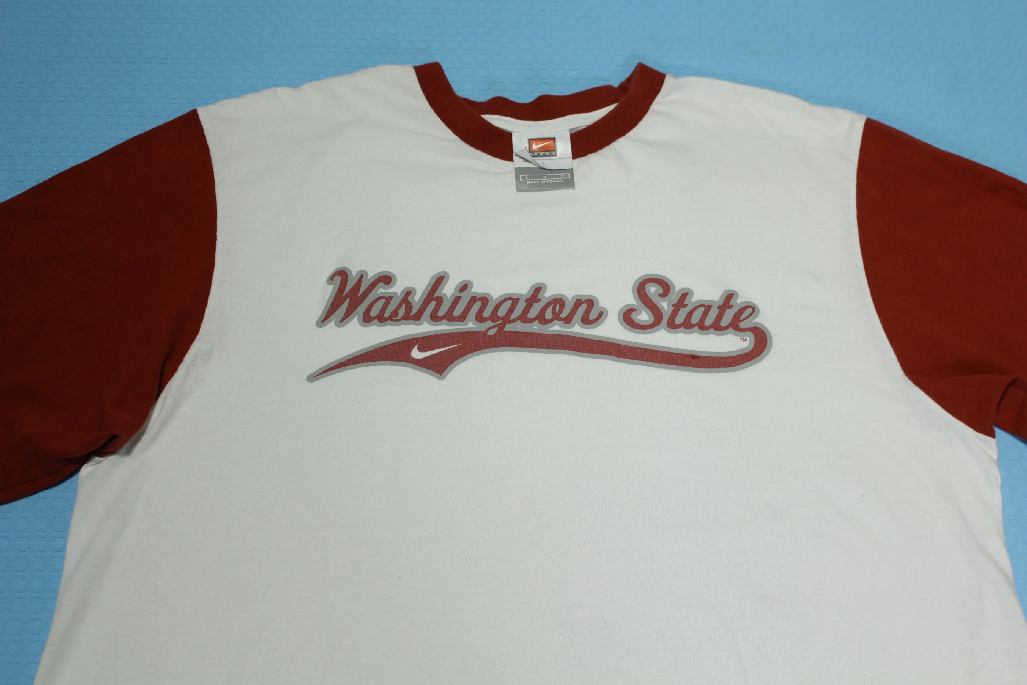 Washington State Cougars WSU Vintage Nike Y2K 3/4 Raglan Sleeve T-Shirt