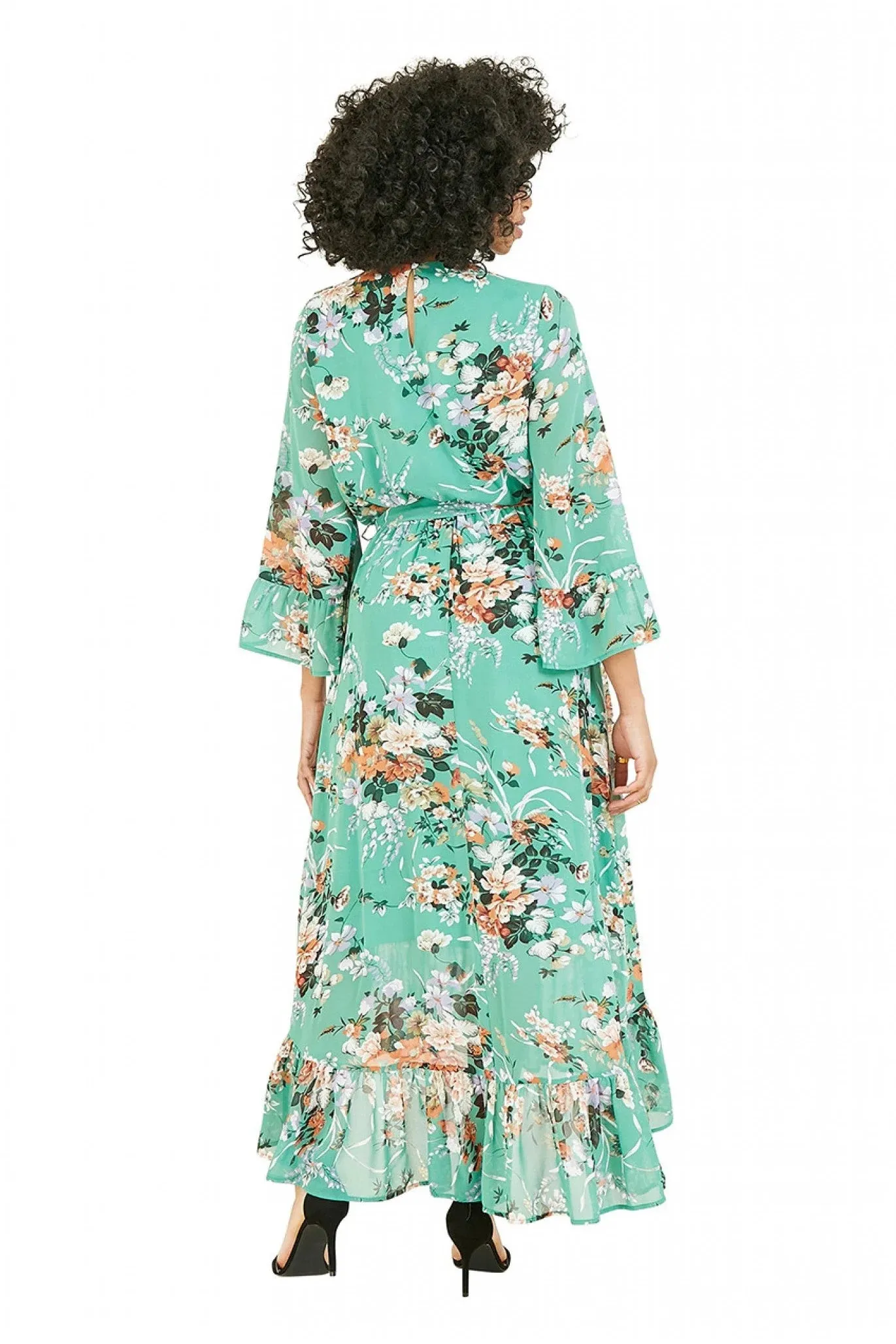 Yumi Green Garden Floral Print Dress